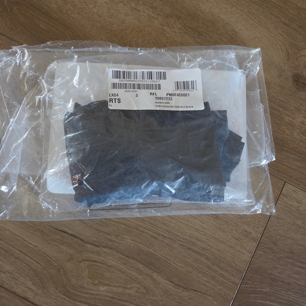 Nordstrom Black Back Seam Sheer Pantyhose Nylons High Waist Control Top Size 3 - Picture 3 of 4